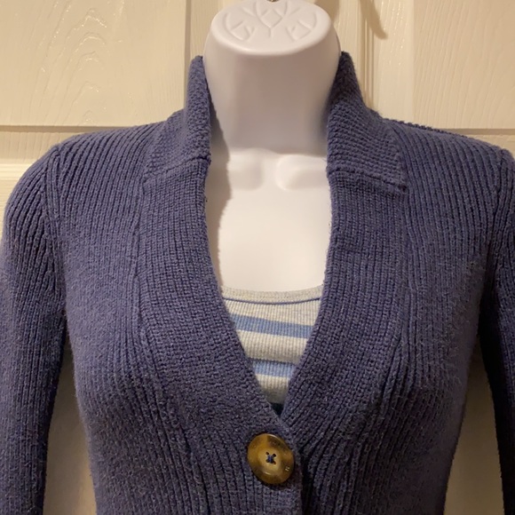 American Eagle button up ribbed knit cardigan in cobalt blue in size XS - Picture 2 of 14
